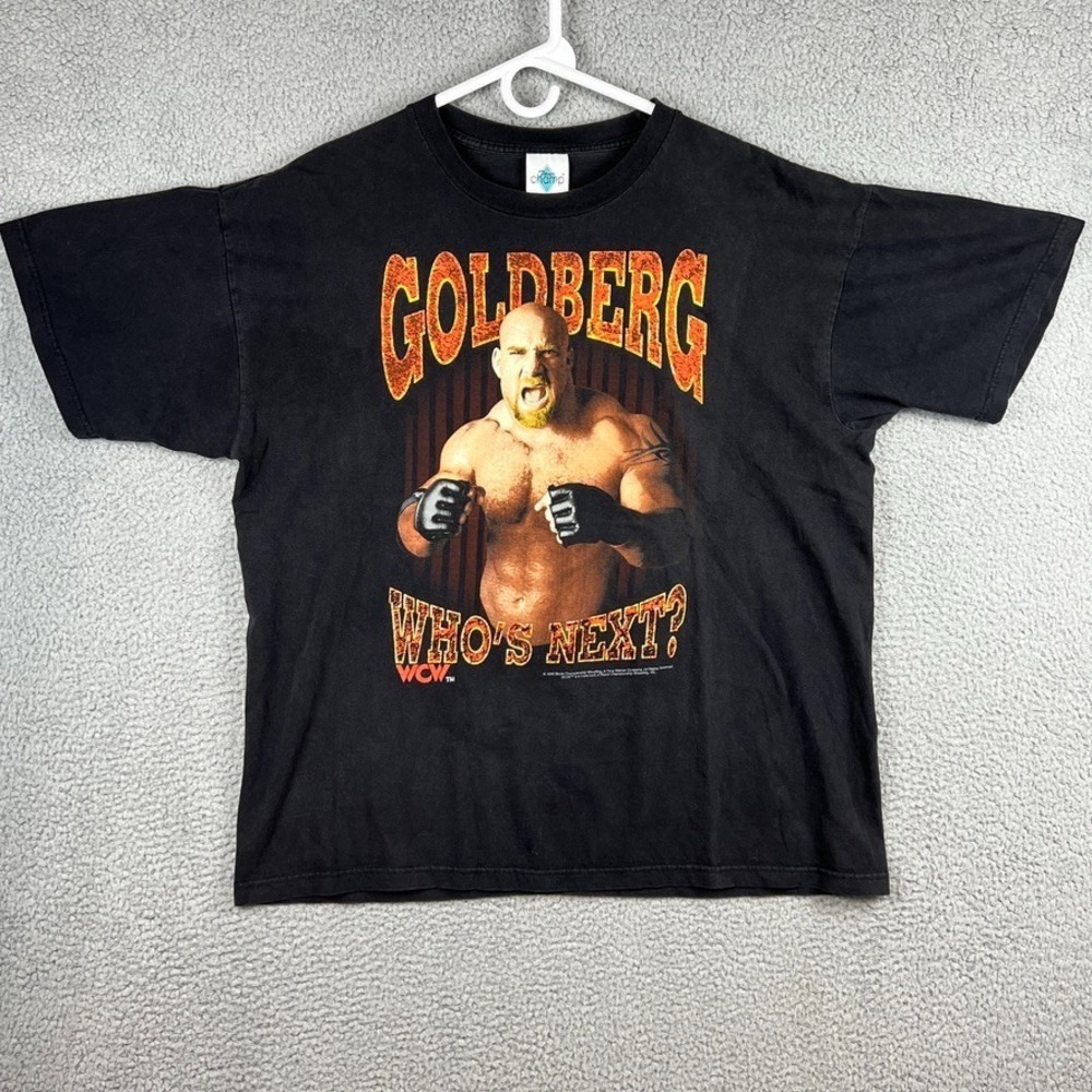 Vintage 1998 WCW Goldberg Who's Next Wrestling T Shirt Size XL Tour Champ Tag